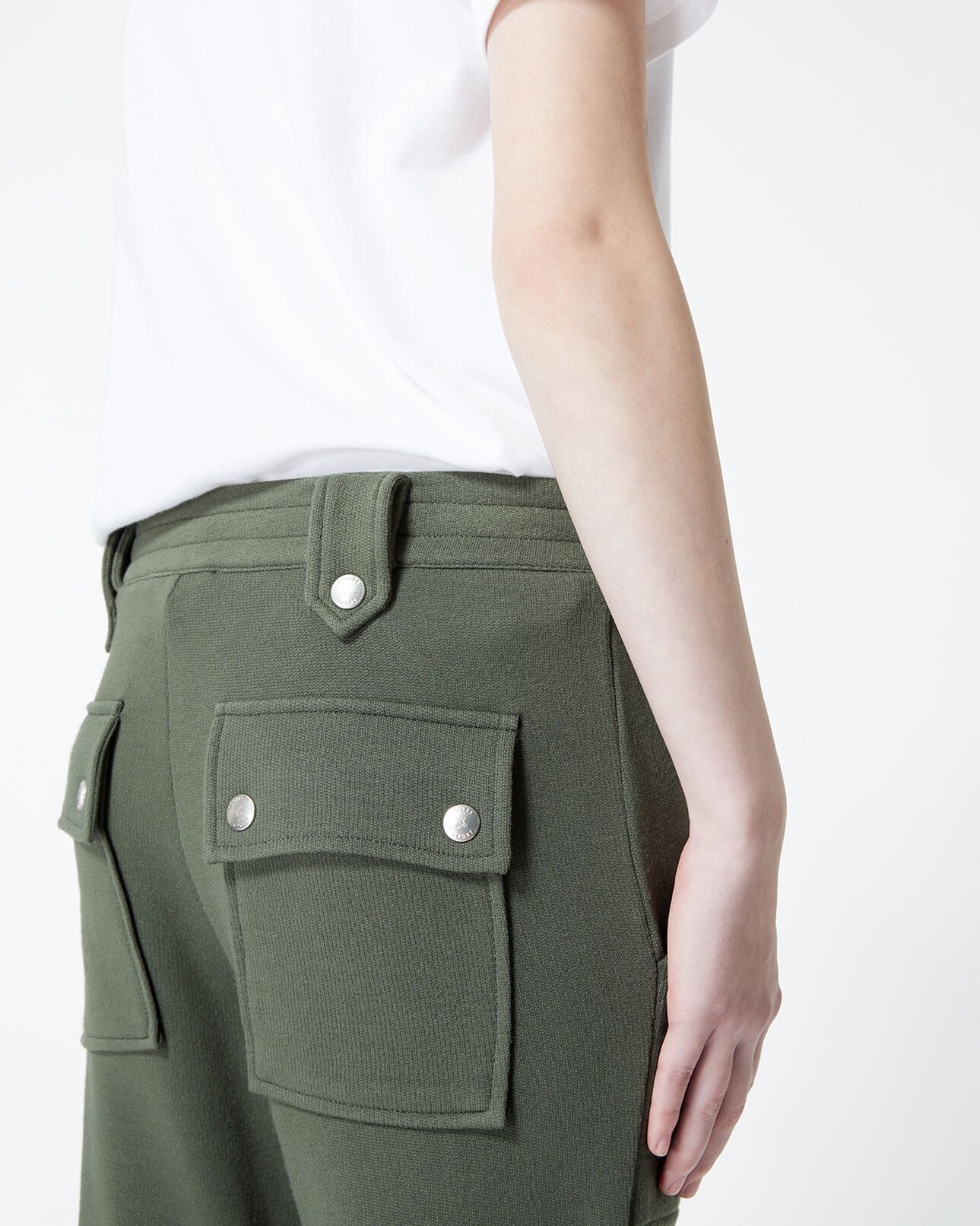 The Kooples FEMME KAKI jogging kaki façon cargo à détail zippé