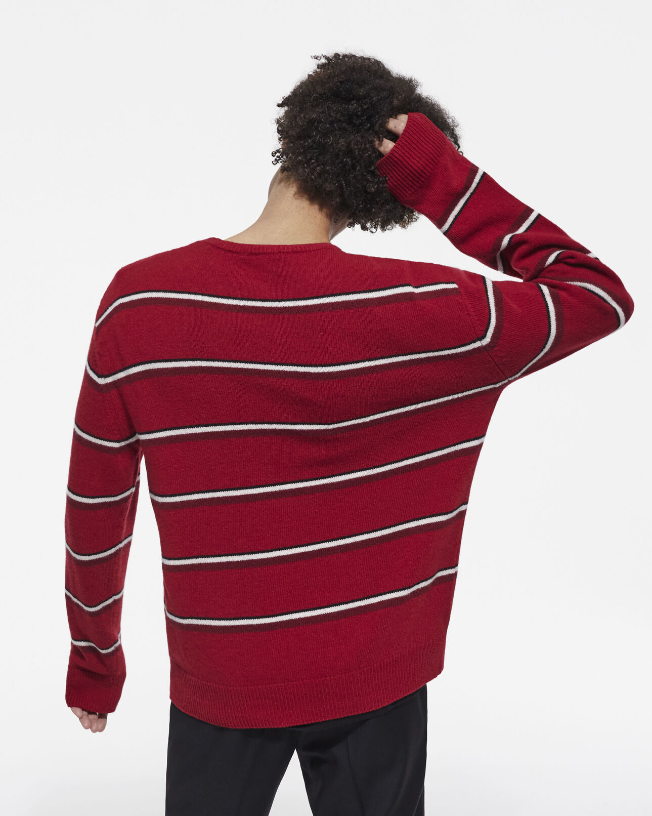 The Kooples MEN RED-BLACK-WHITE multicolored cashmere sweater