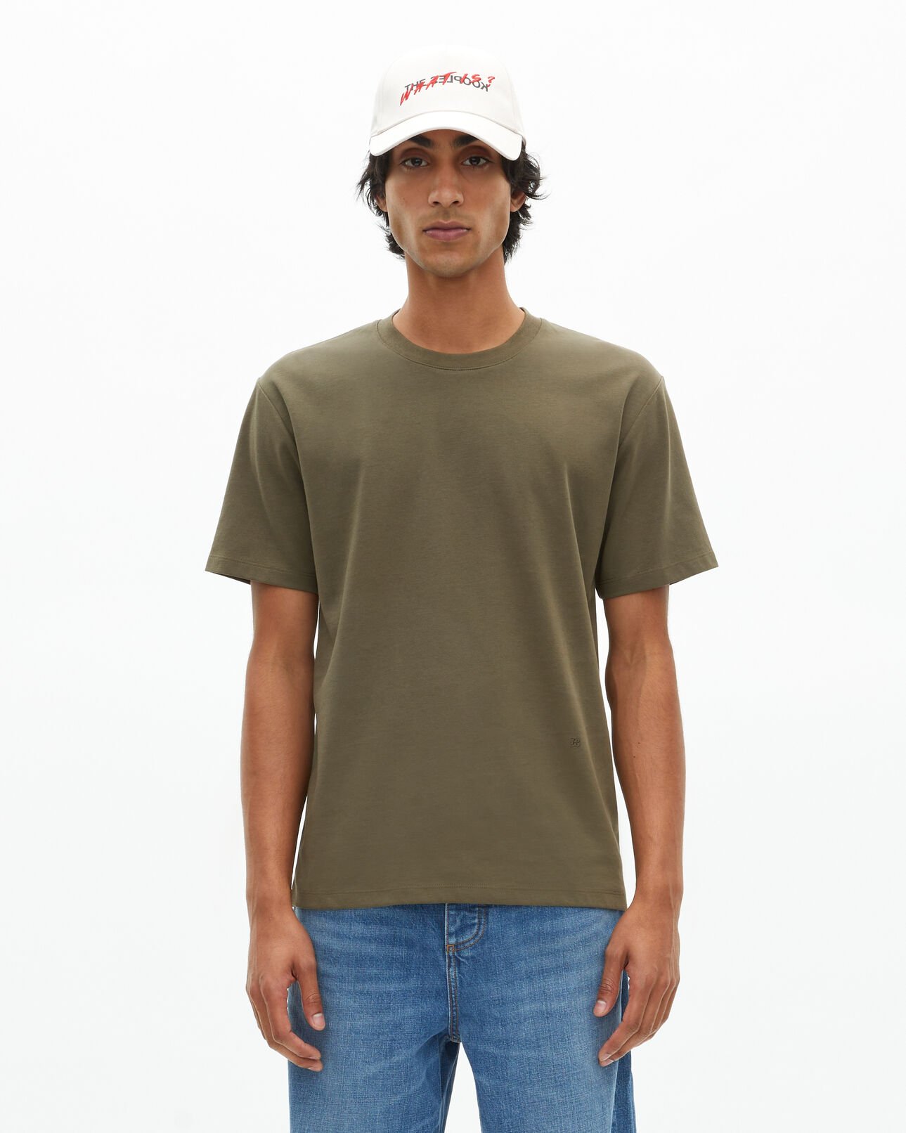 The Kooples MEN KAKI plain khaki t-shirt