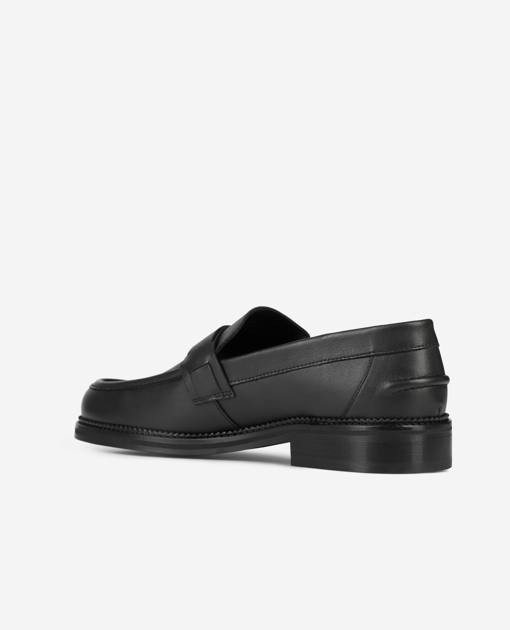 Black leather loafers with metallic inserts, BLACK, hi-res image number null
