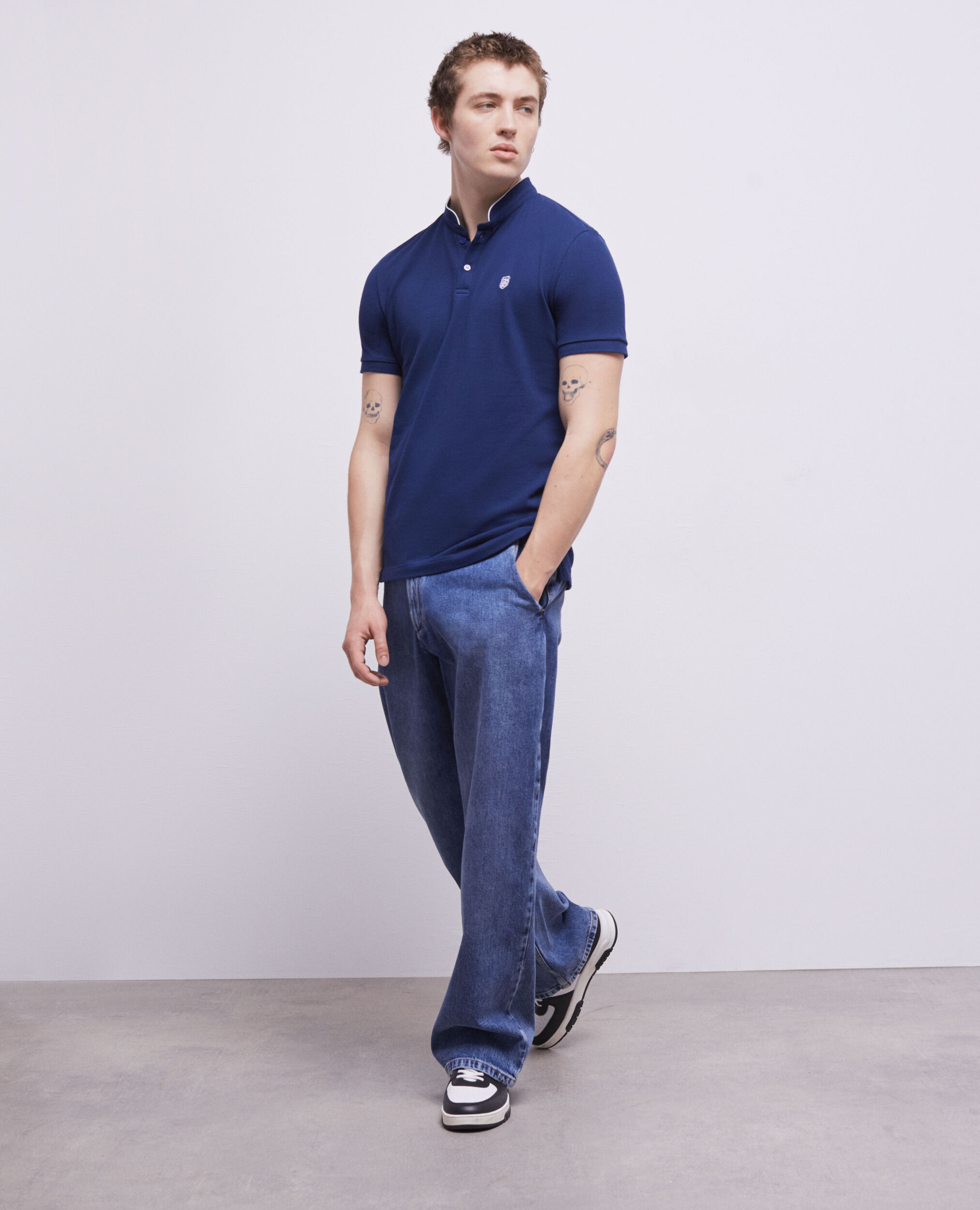 Navy blue officer collar polo shirt The Kooples