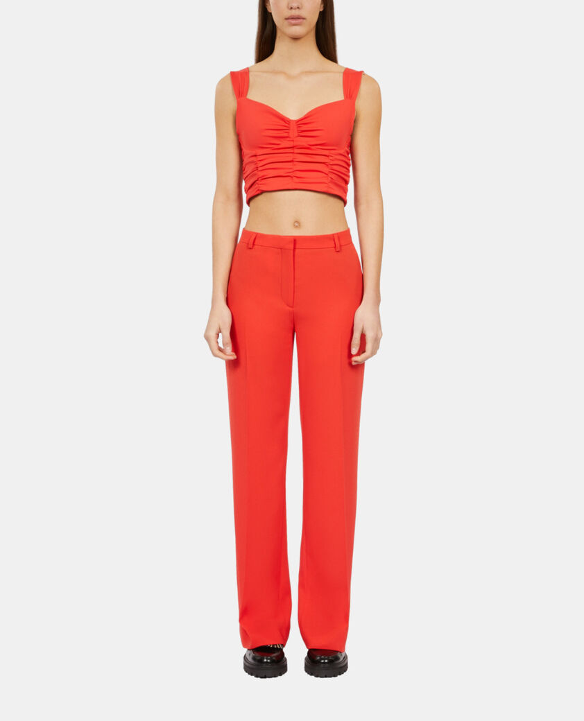 The Kooples FEMME RED top court avec drapé rouge