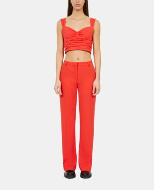 The Kooples FEMME RED top court avec drapé rouge