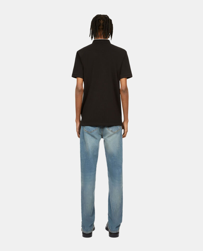 The Kooples HOMME BLACK / WHITE polo en coton piqué noir