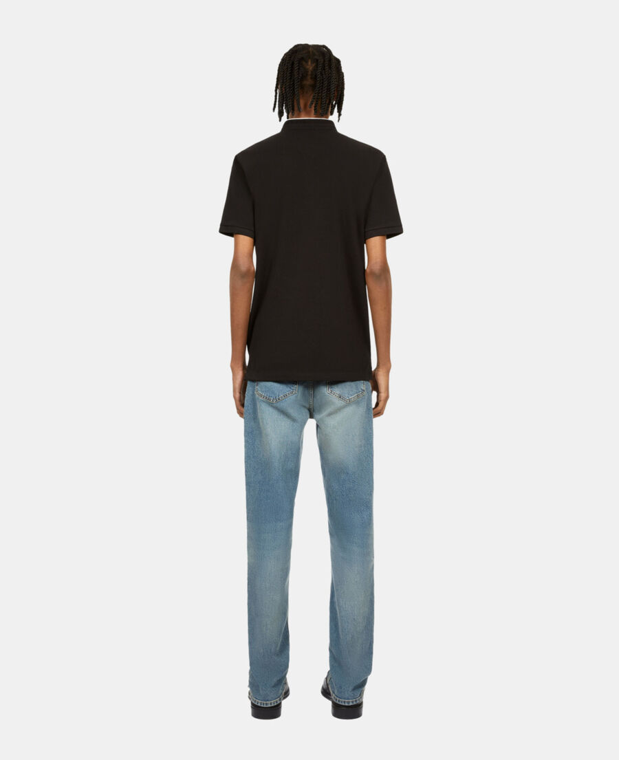 The Kooples HERREN BLACK / WHITE schwarzes poloshirt aus baumwollpiqué