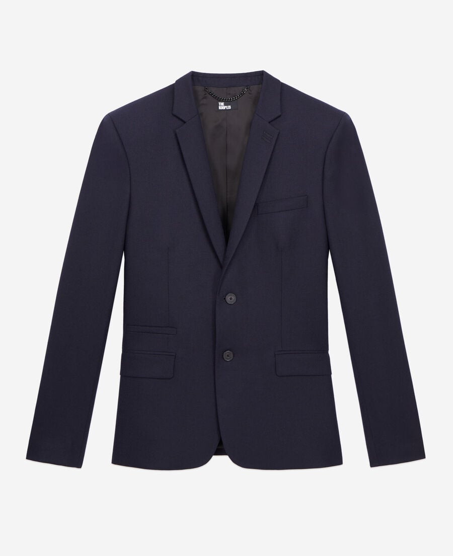 The Kooples HOMME NAVY veste de costume bleu marine en flanelle