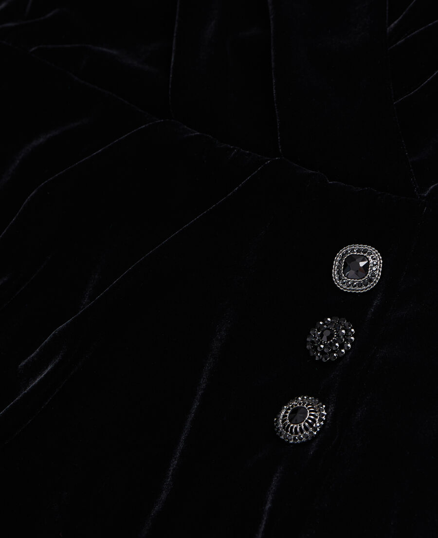 The Kooples WOMEN BLACK short black velvet dress