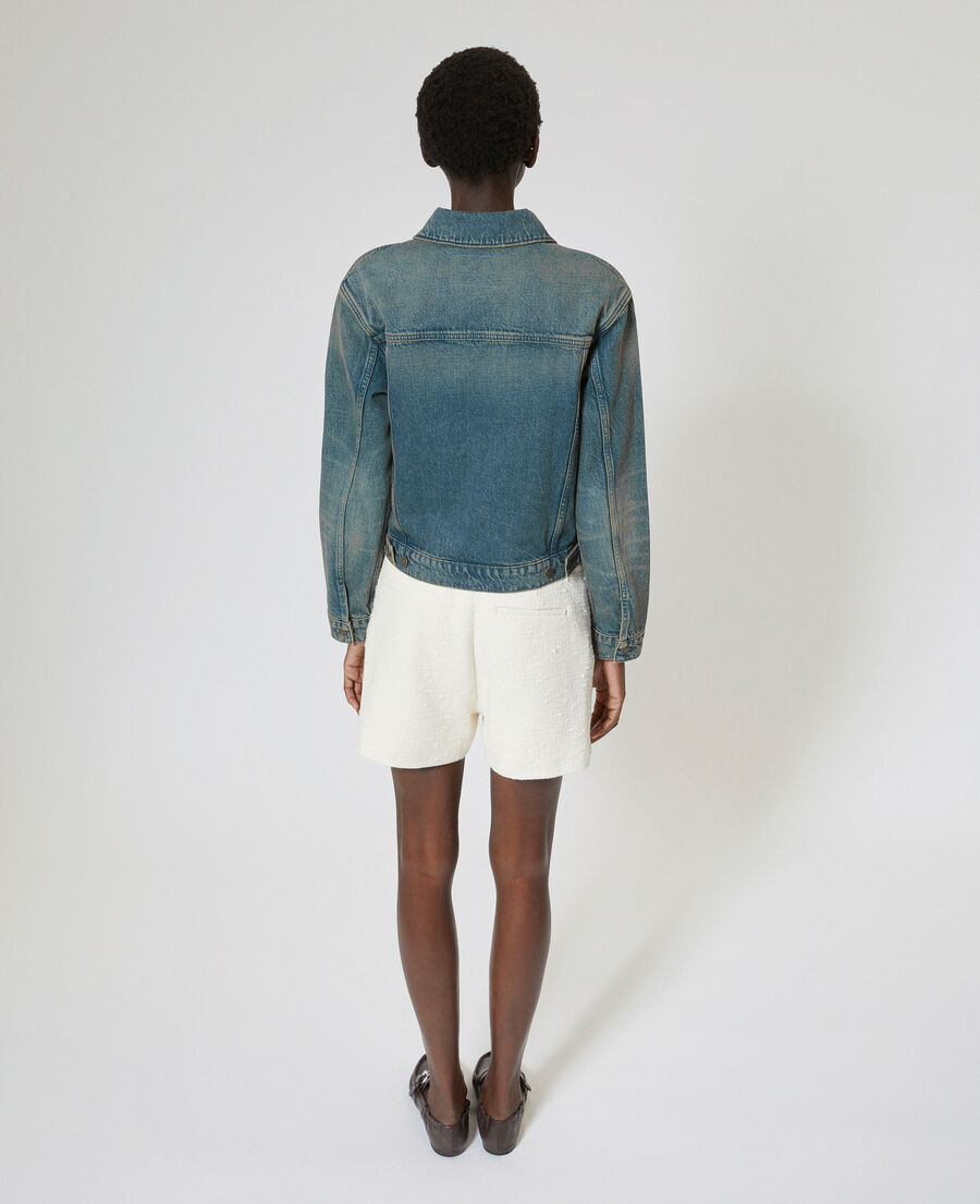 The Kooples FEMME MEDIUM BLUE blouson en denim bleu