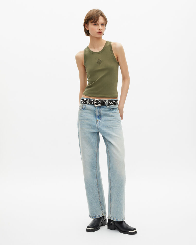 The Kooples FEMME KAKI débardeur avec blason kaki