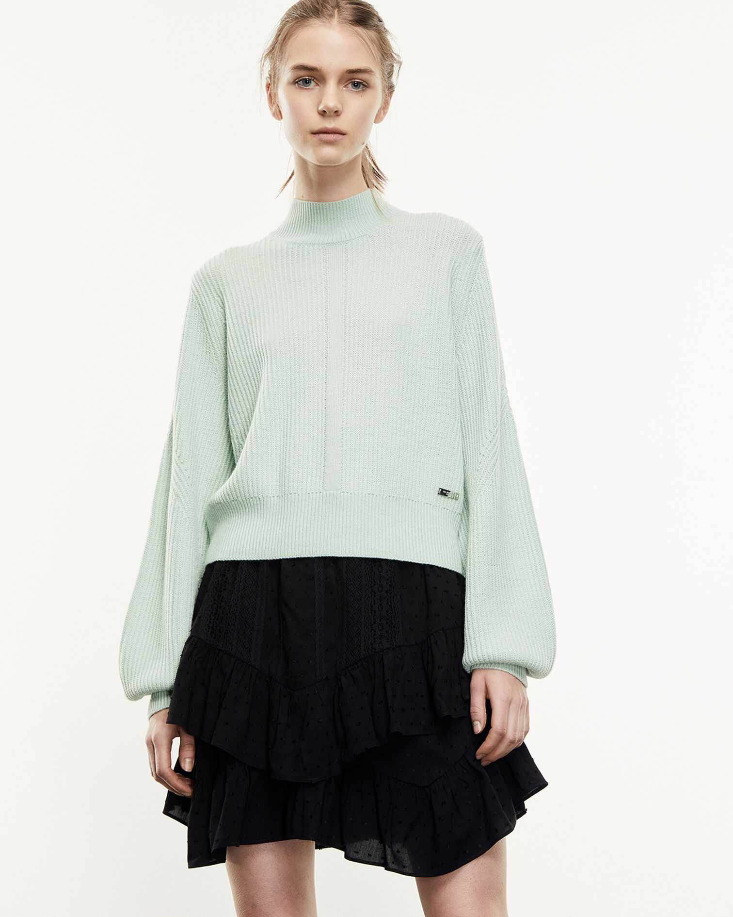 Pull laine mérinos vert menthe ample, MINT, hi-res image number null