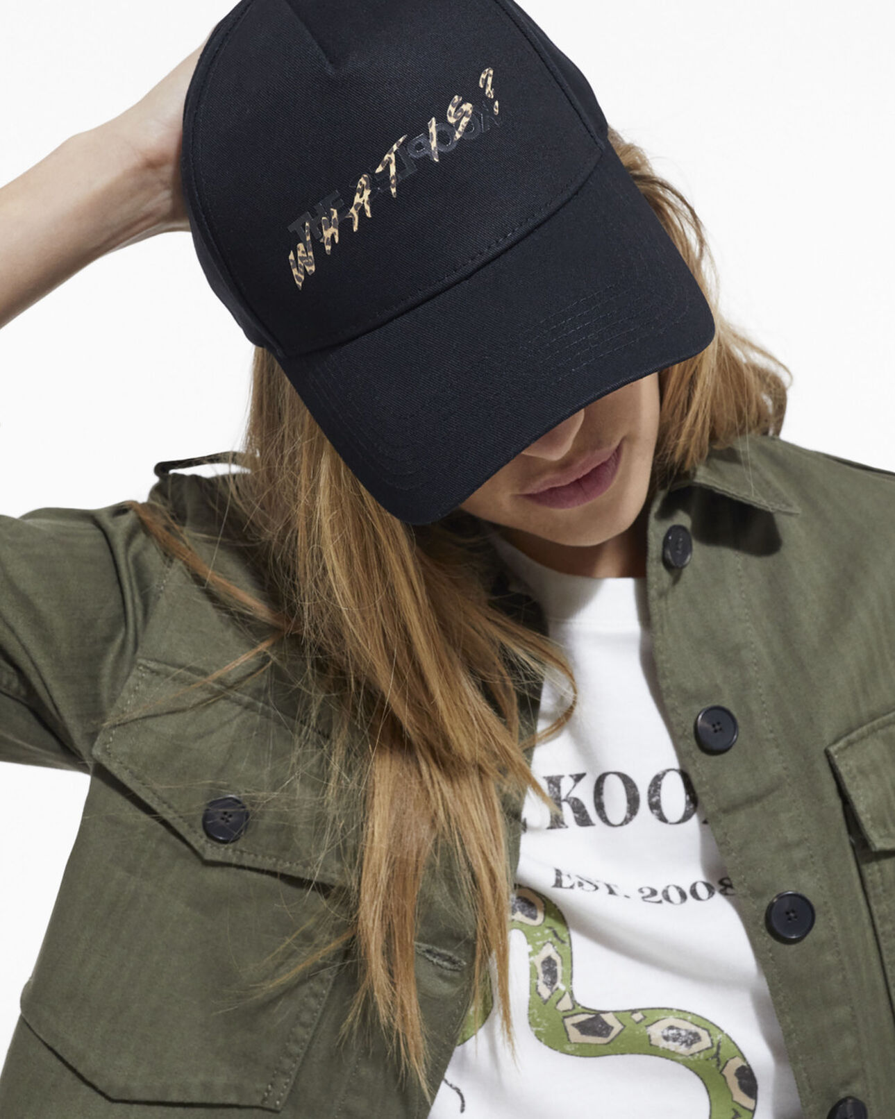 The Kooples MIXED BLACK / LEOPARD black and leopard print what is cap