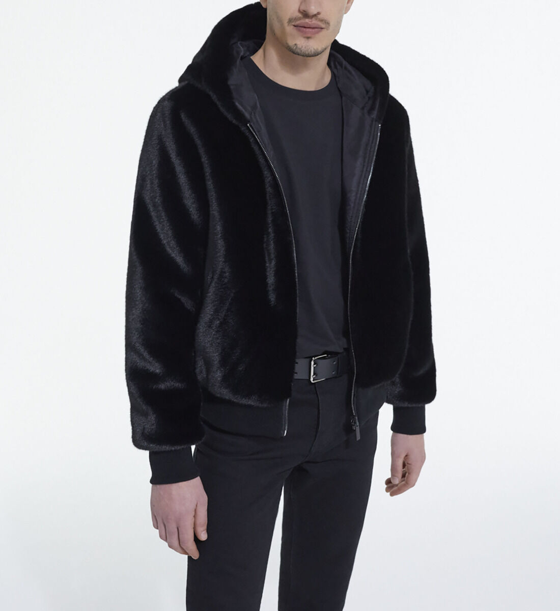 Represent faux sales fur zip hoodie