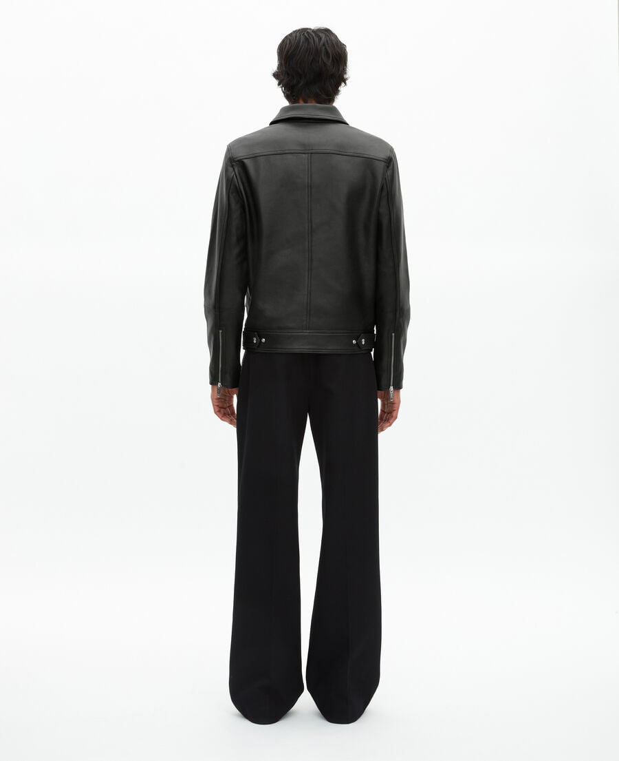 The Kooples H BLACK black leather jacket