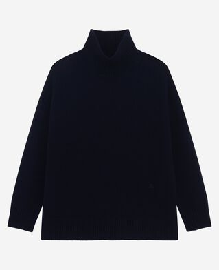 The Kooples FEMME NAVY pull col montant en cachemire marine