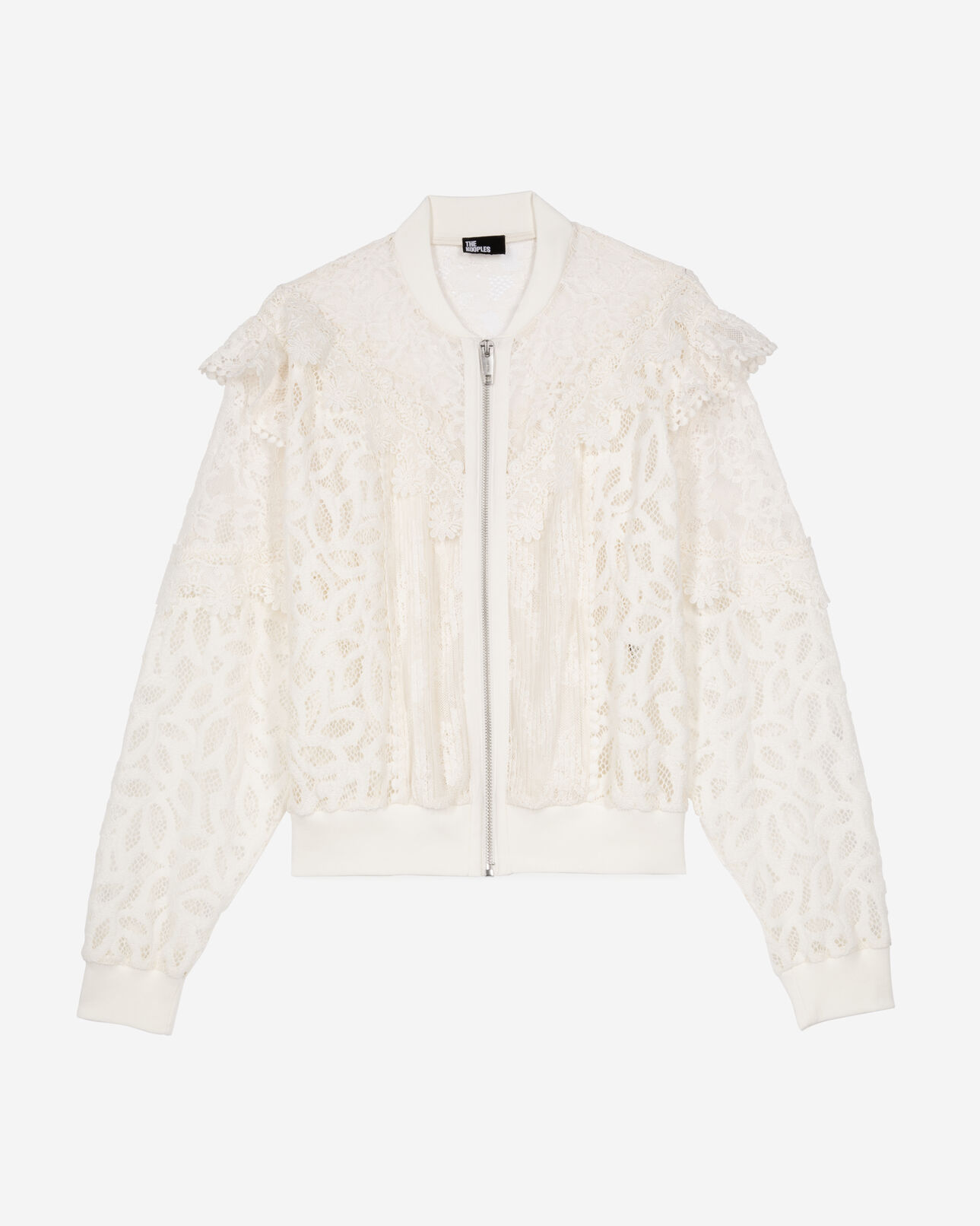 The Kooples WOMEN ECRU ruffled jacket in ecru lace