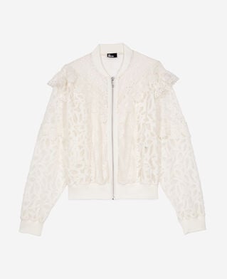 The Kooples WOMEN ECRU ruffled jacket in ecru lace