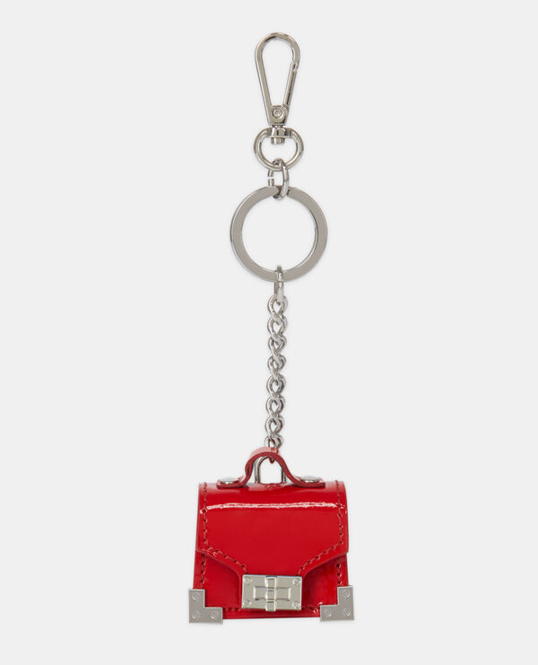 emily red leather keyring