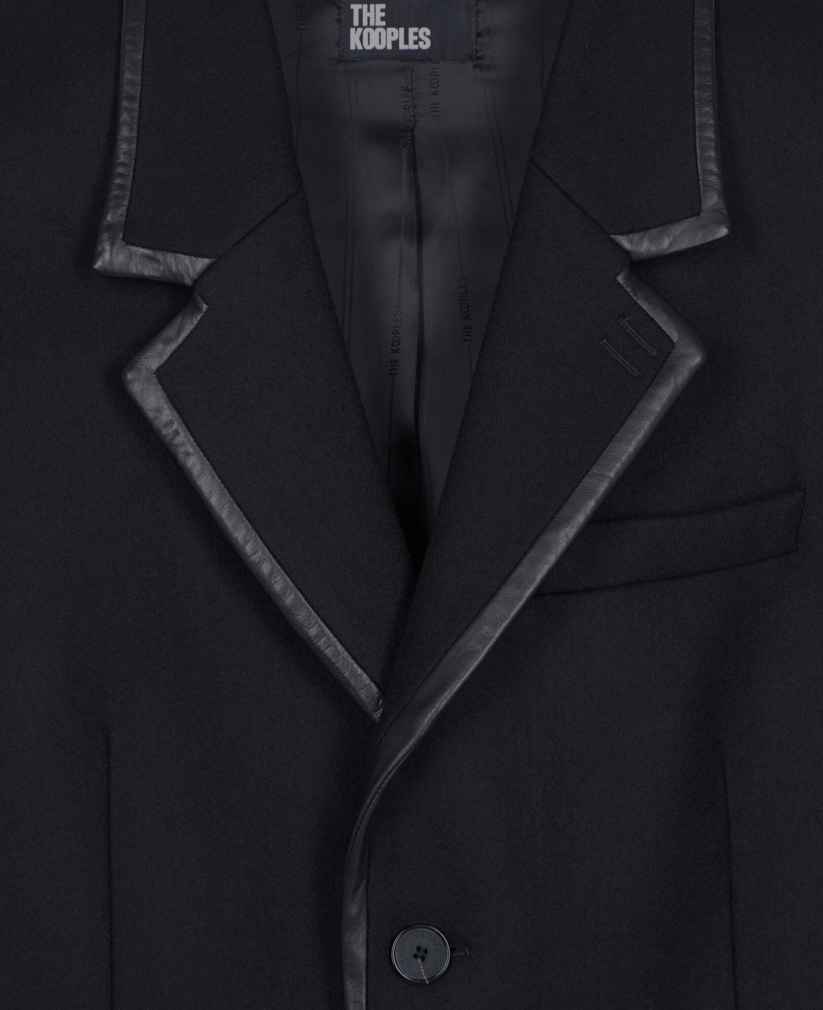 The Kooples HOMME BLACK manteau long en laine mélangée noire