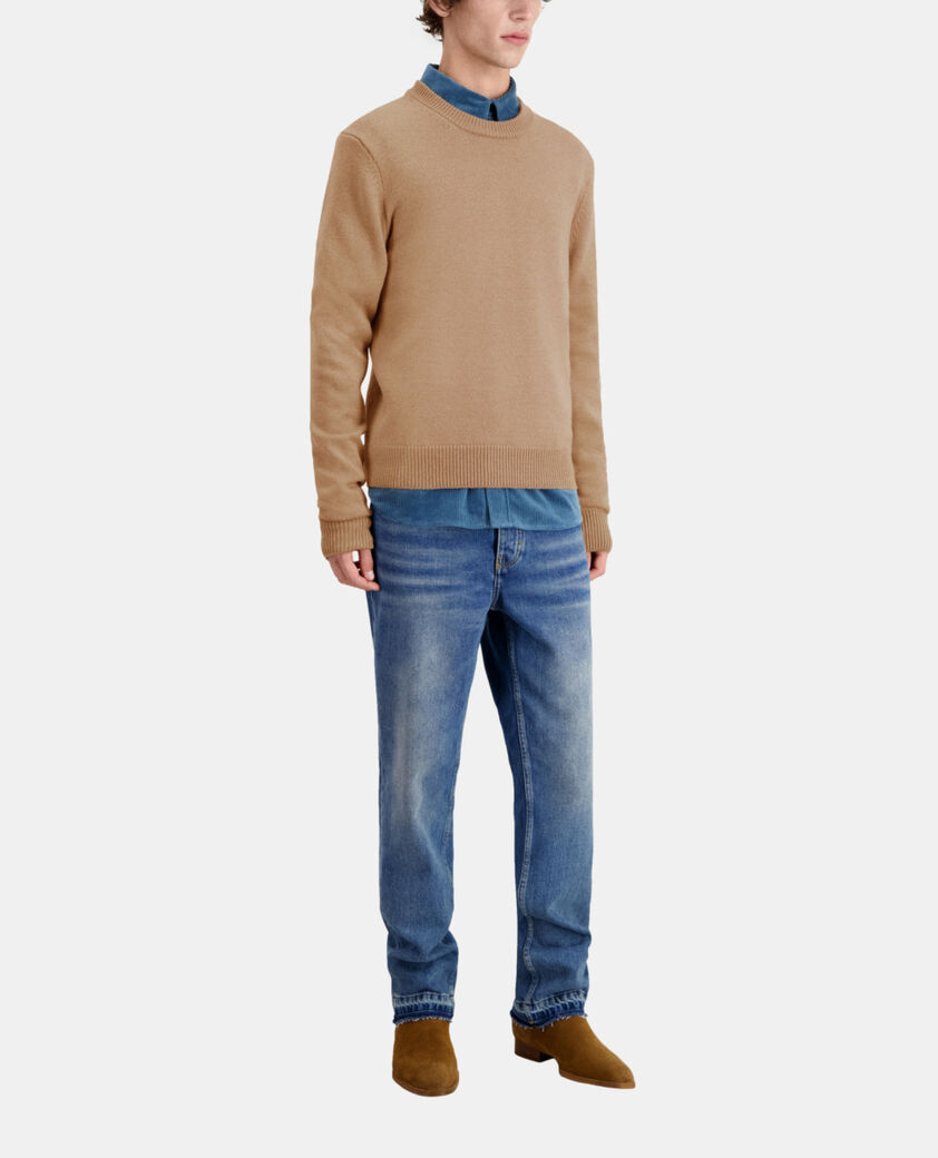 The Kooples HOMME BROWN-BEIGE pull marron en laine
