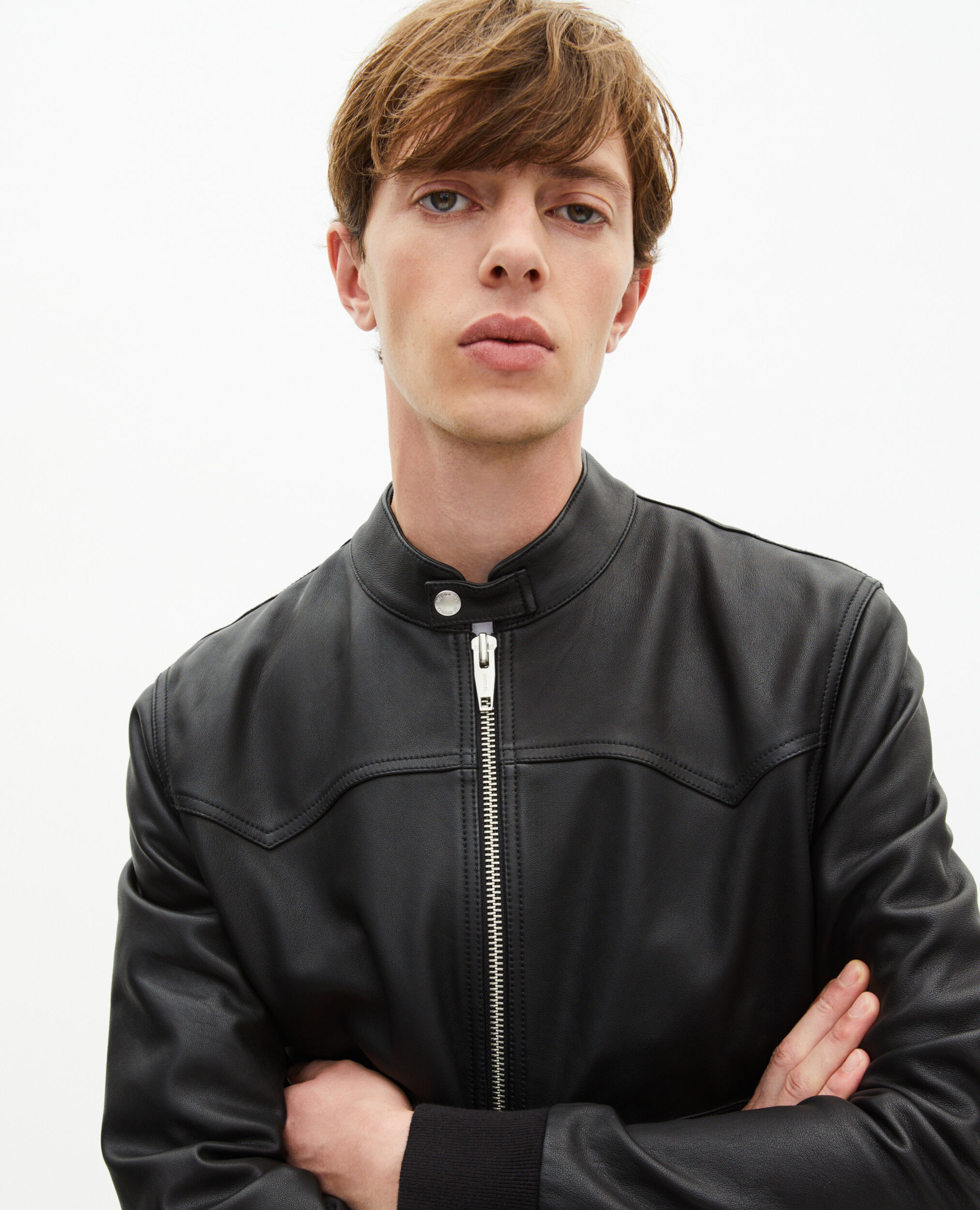 Black leather jacket | The Kooples US