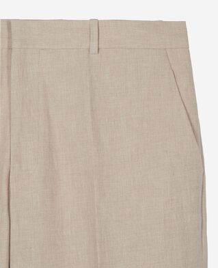 The Kooples HOMME LIGHT BEIGE pantalon de costume en coton lin beige