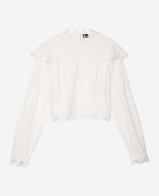 The Kooples FEMME ECRU top en dentelle écru
