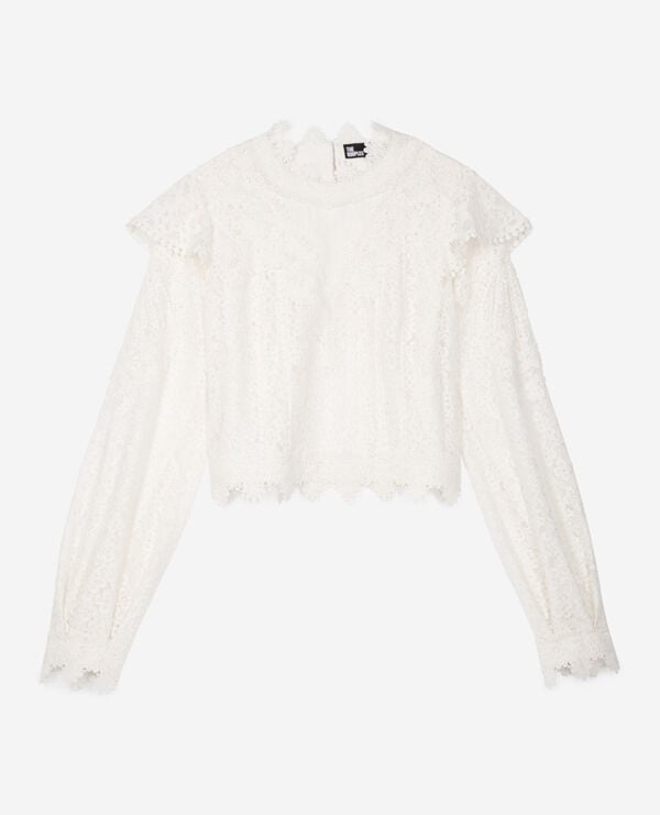 The Kooples WOMEN ECRU ecru lace top