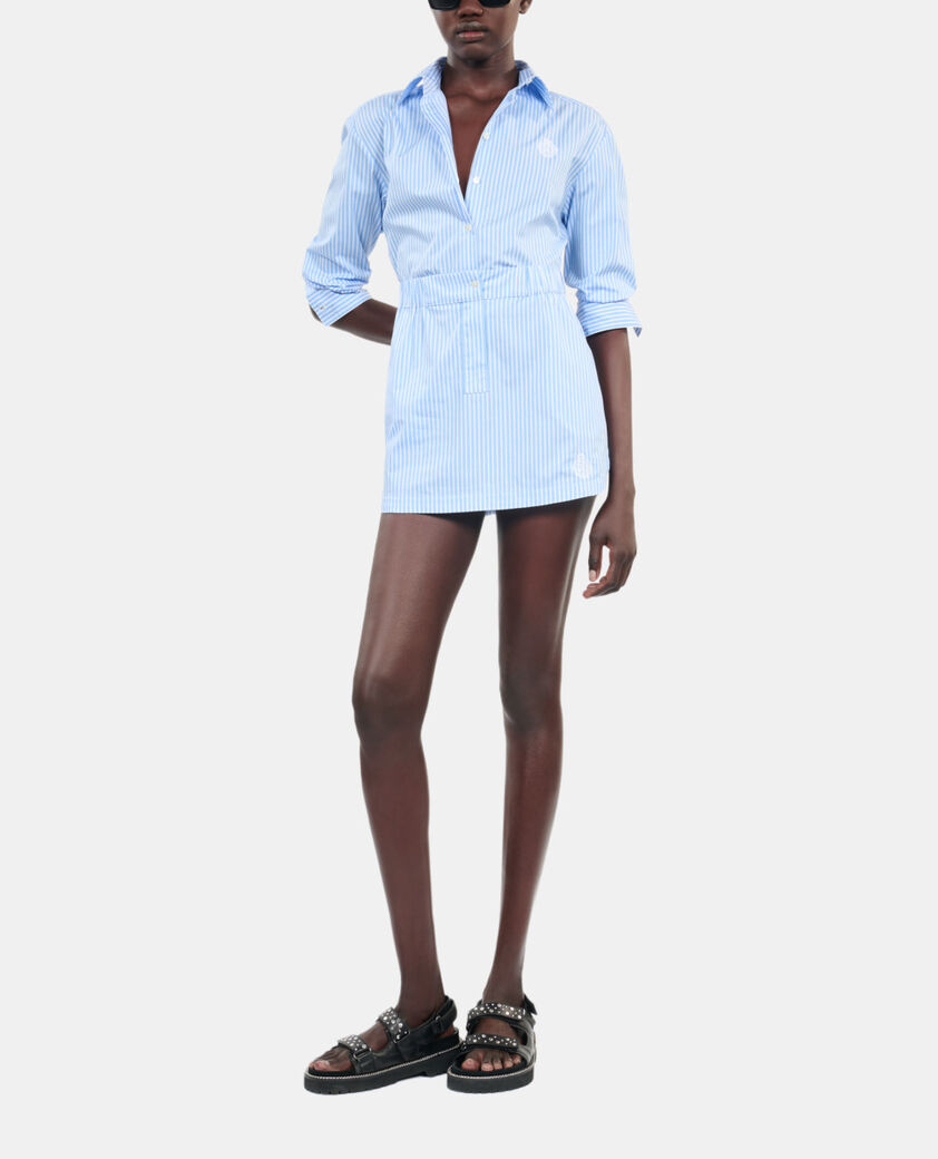 The Kooples WOMEN BLUE WHITE short striped skirt