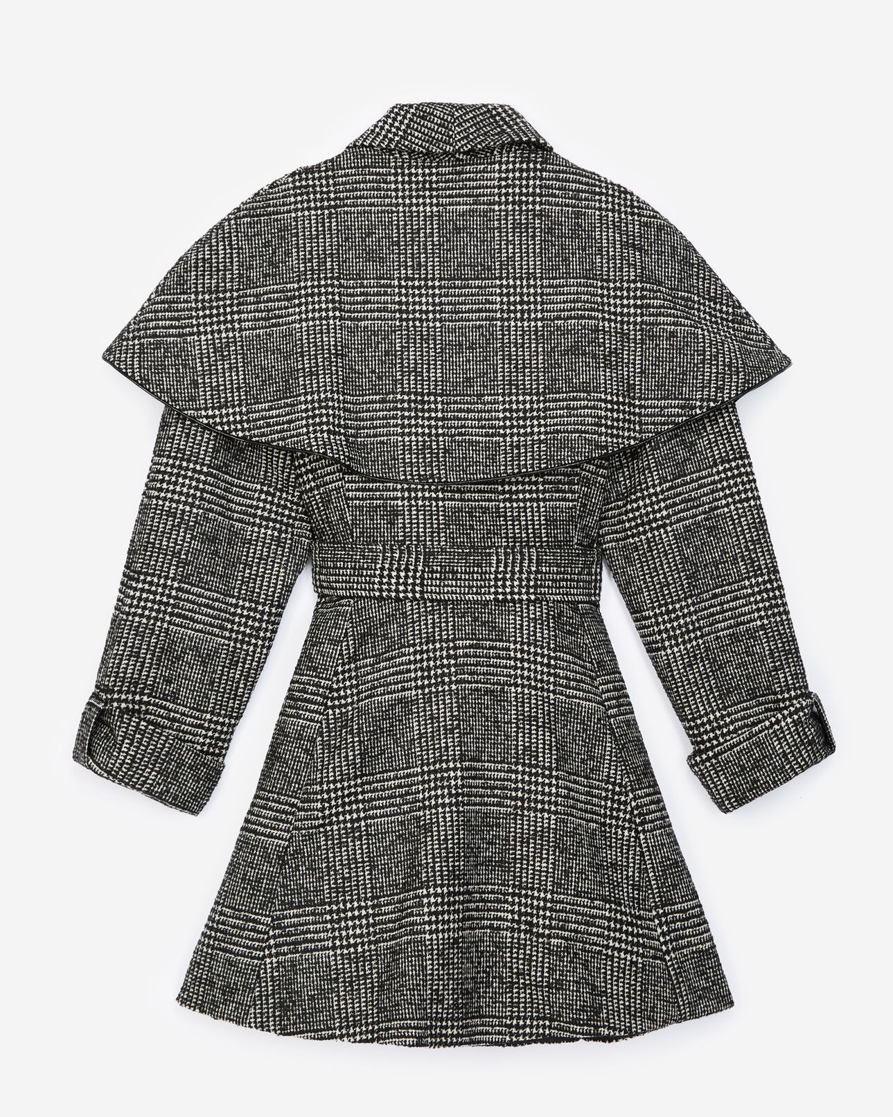 The Kooples FEMME BLACK WHITE manteau laine bicolore façon cape
