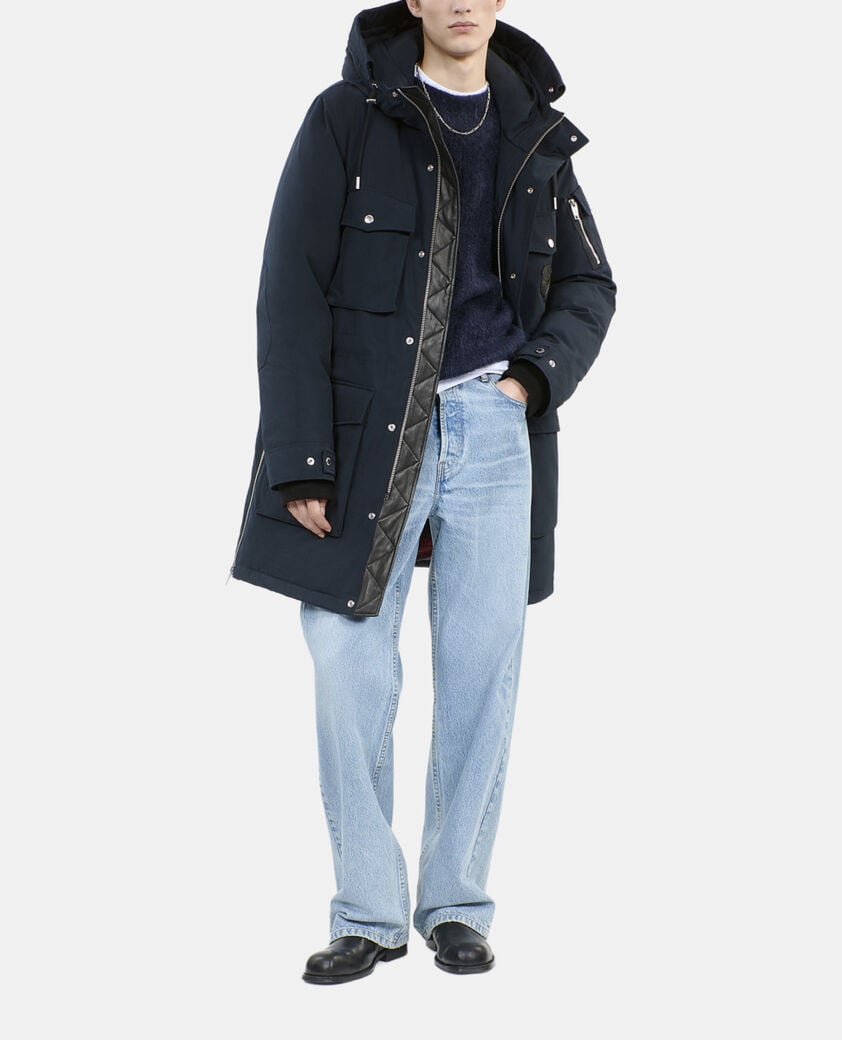 The Kooples HERREN NAVY marineblauer parka mit kapuze
