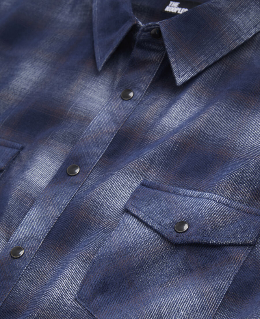 blue checkered shirt