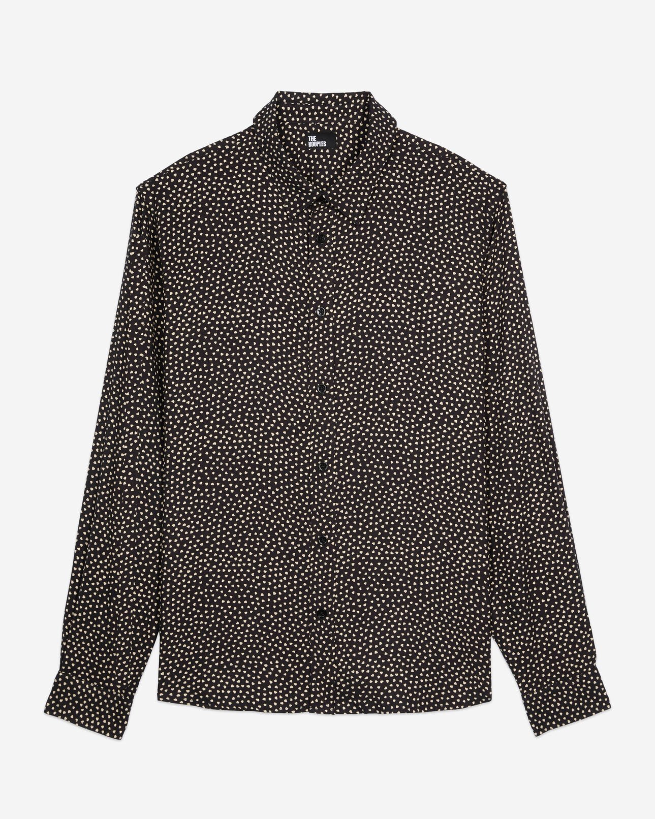 The Kooples HOMME BLACK WHITE chemise imprimé cœurs noir et blanc