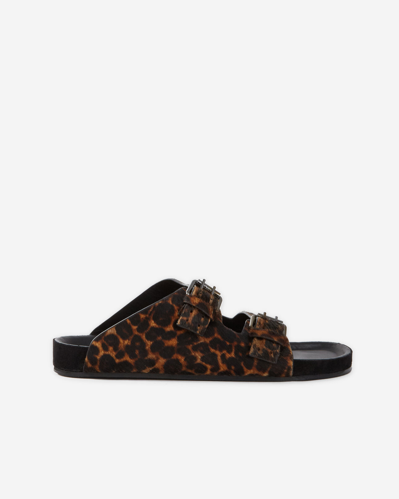 The Kooples FEMME LEOPARD sandales en cuir léopard