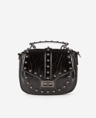 The Kooples F BLACK emily rounded bag with black studs