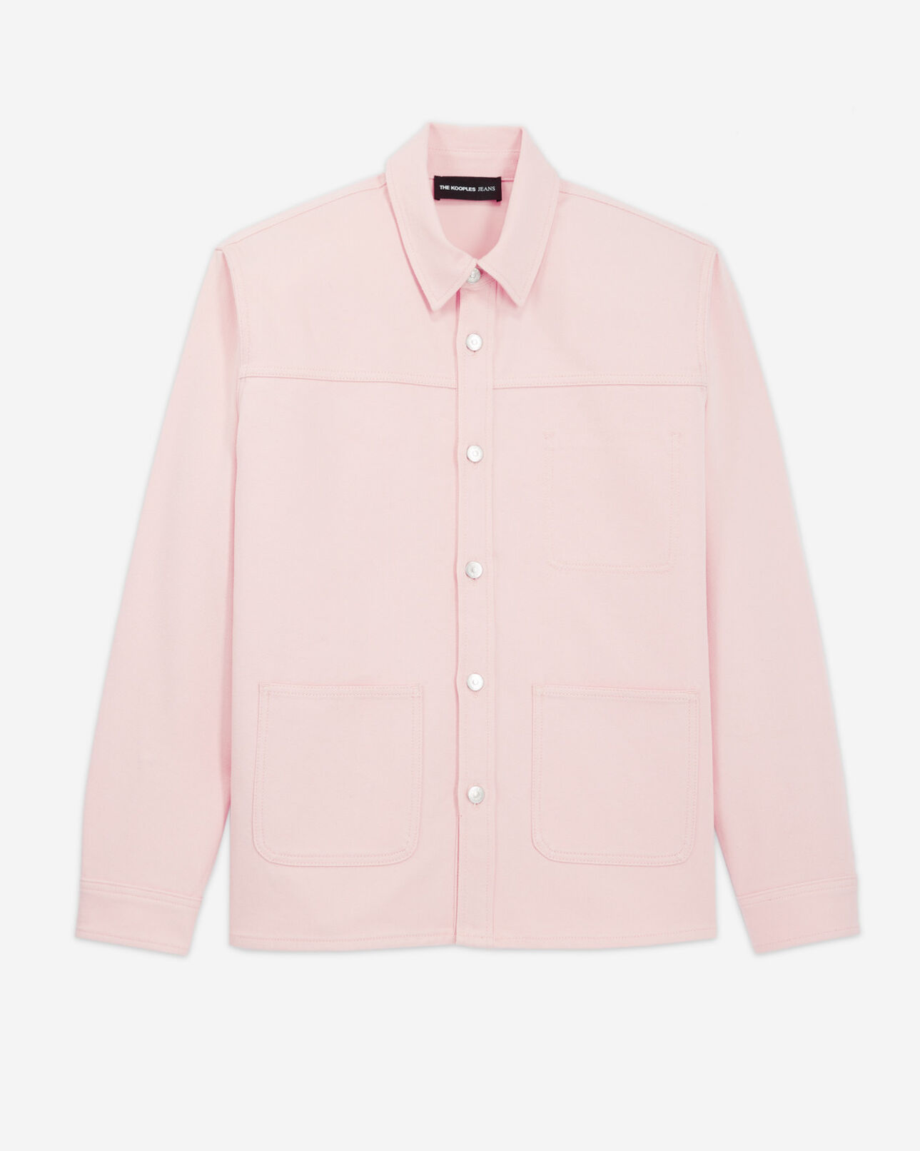 The Kooples HOMME LIGHT PINK chemise coton rose clair poches plaquées