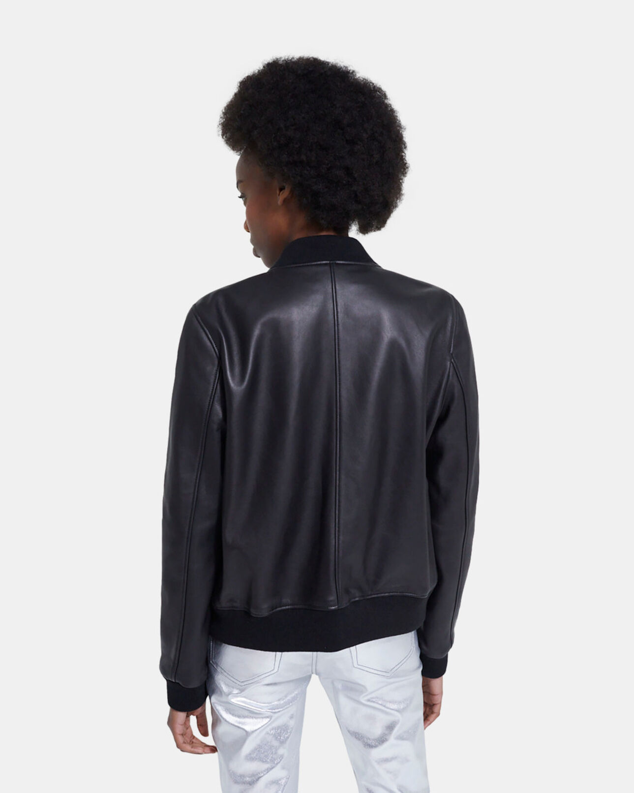 The Kooples FEMME BLACK blouson en cuir noir