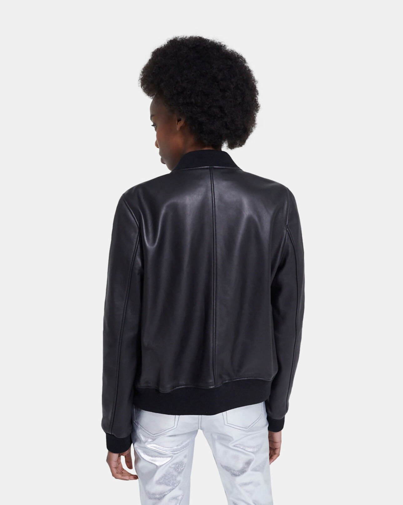 The Kooples FEMME BLACK blouson en cuir noir