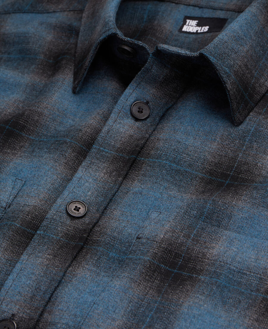 blue checkered shirt