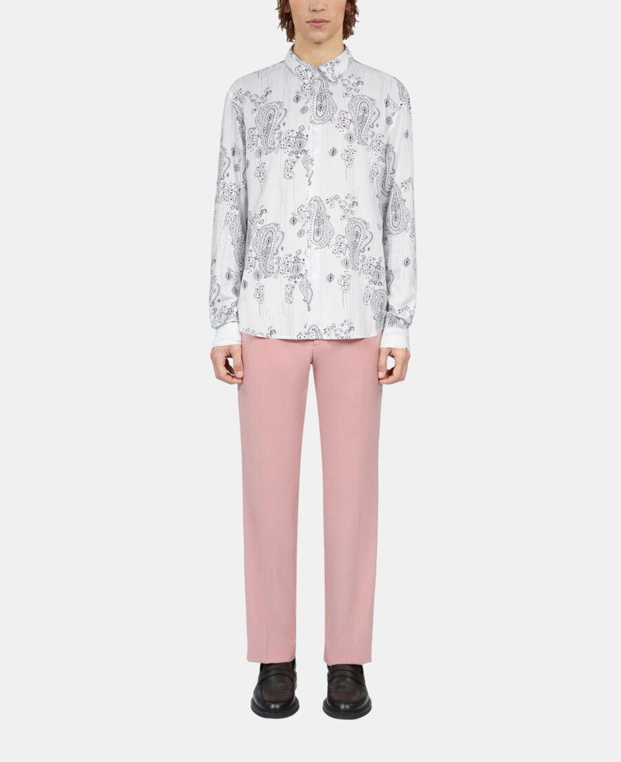 The Kooples MEN ECRU NAVY printed shirt