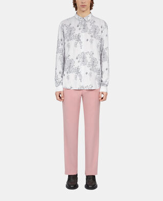 The Kooples MEN ECRU NAVY printed shirt