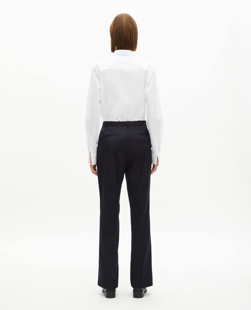 The Kooples F NAVY straight navy wool pants