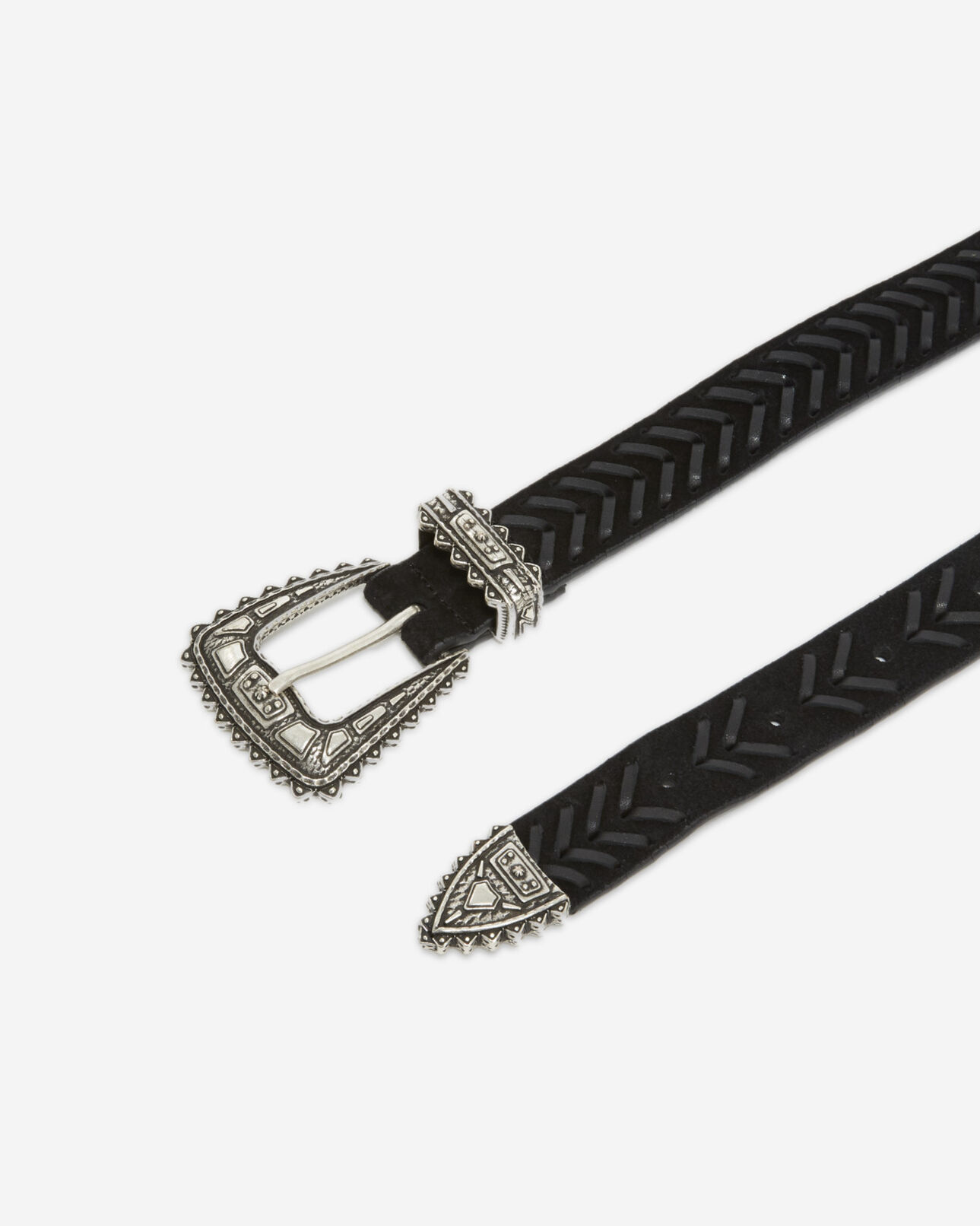 The Kooples DAMEN BLACK schmaler gürtel mit western-schließe