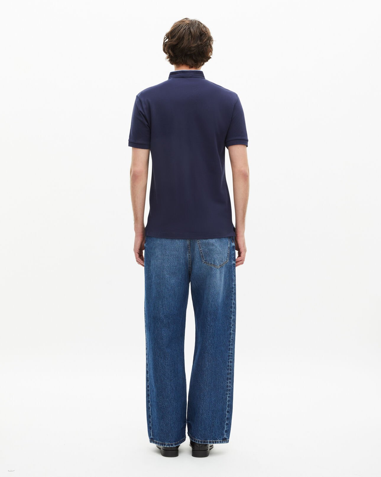 The Kooples HOMME NAVY/ PIPING NAVY polo en coton piqué bleu marine