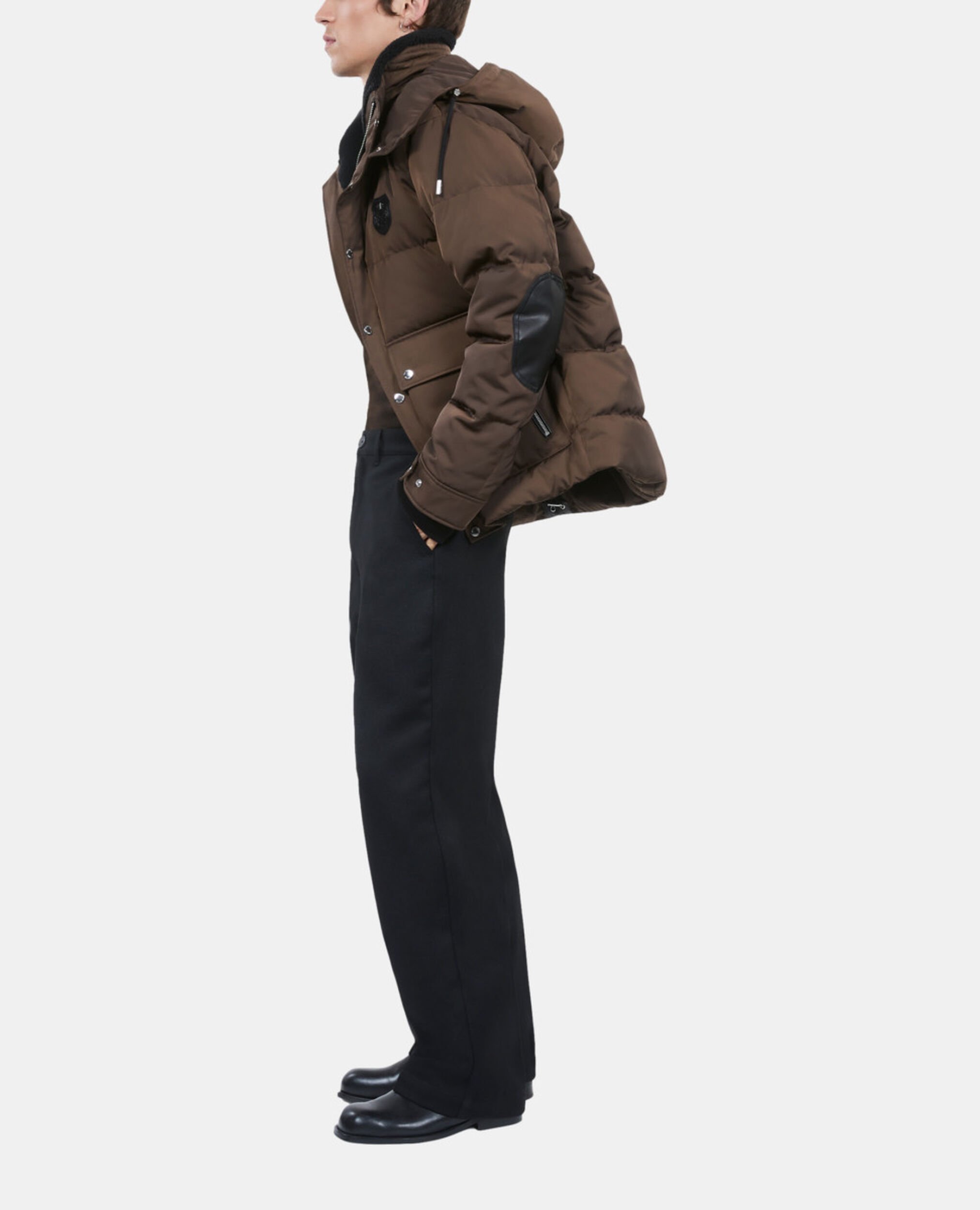 Braune Daunenjacke mit Wappen, BROWN, hi-res image number null
