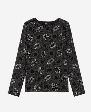 The Kooples WOMEN BLACK black top with rhinestones