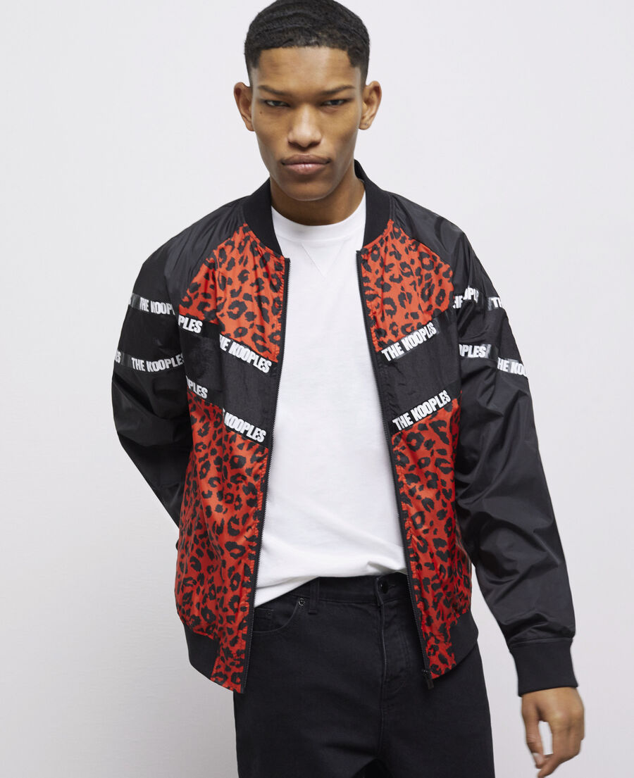 two-tone jacket with logo bands