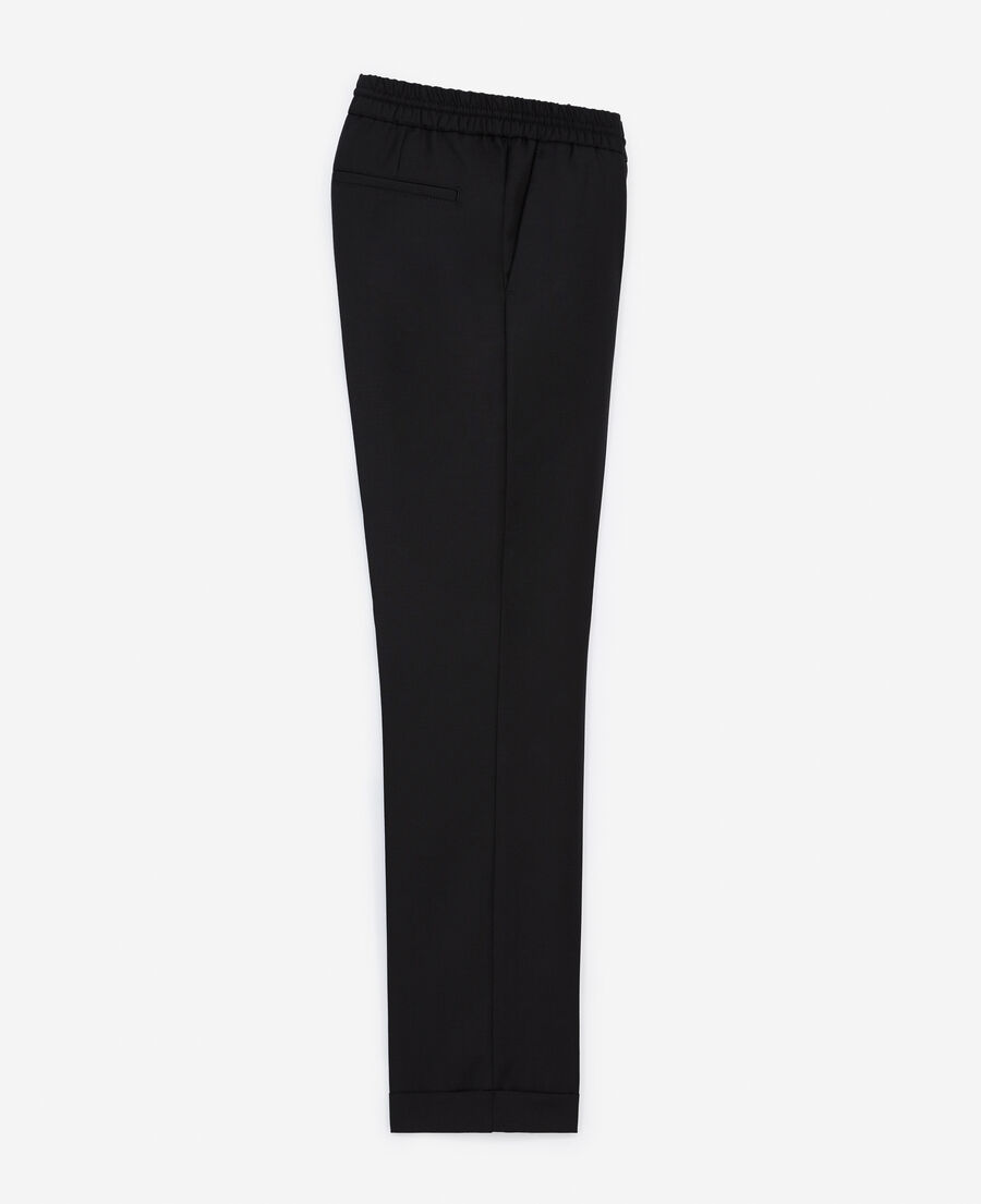 pantalon décontracté laine noire