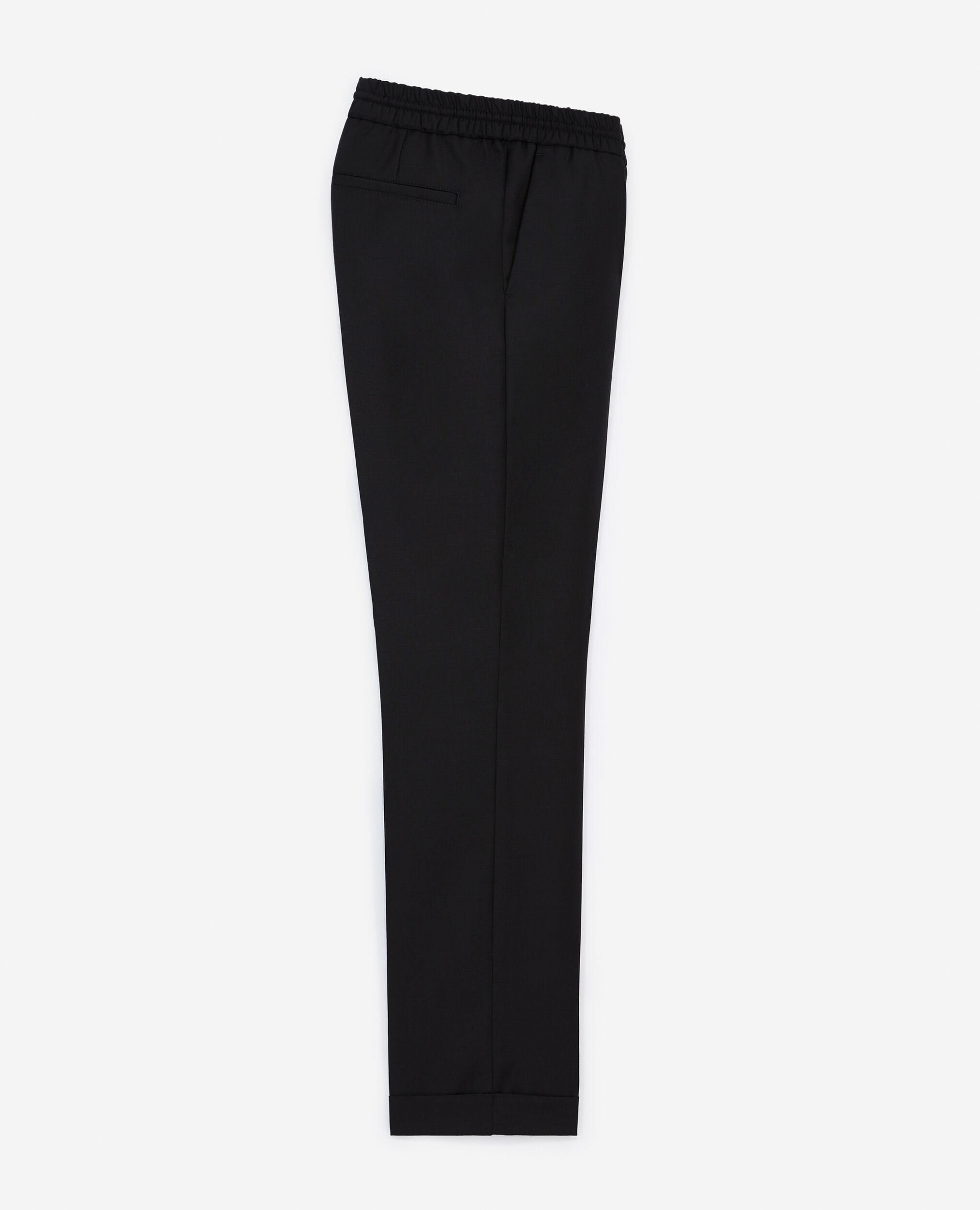 Pantalon décontracté laine noire, BLACK, hi-res image number null