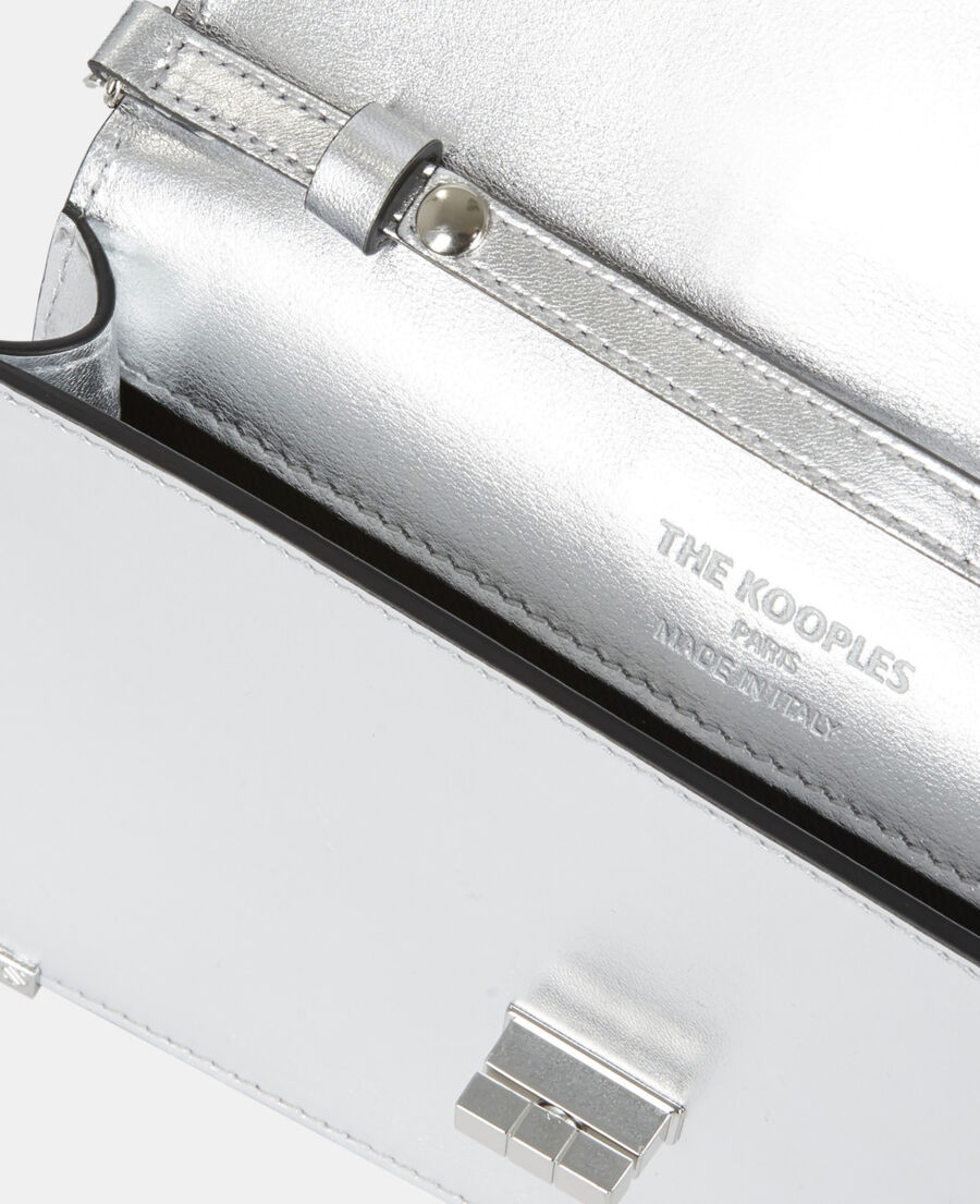 medium emily pouch in silver leather