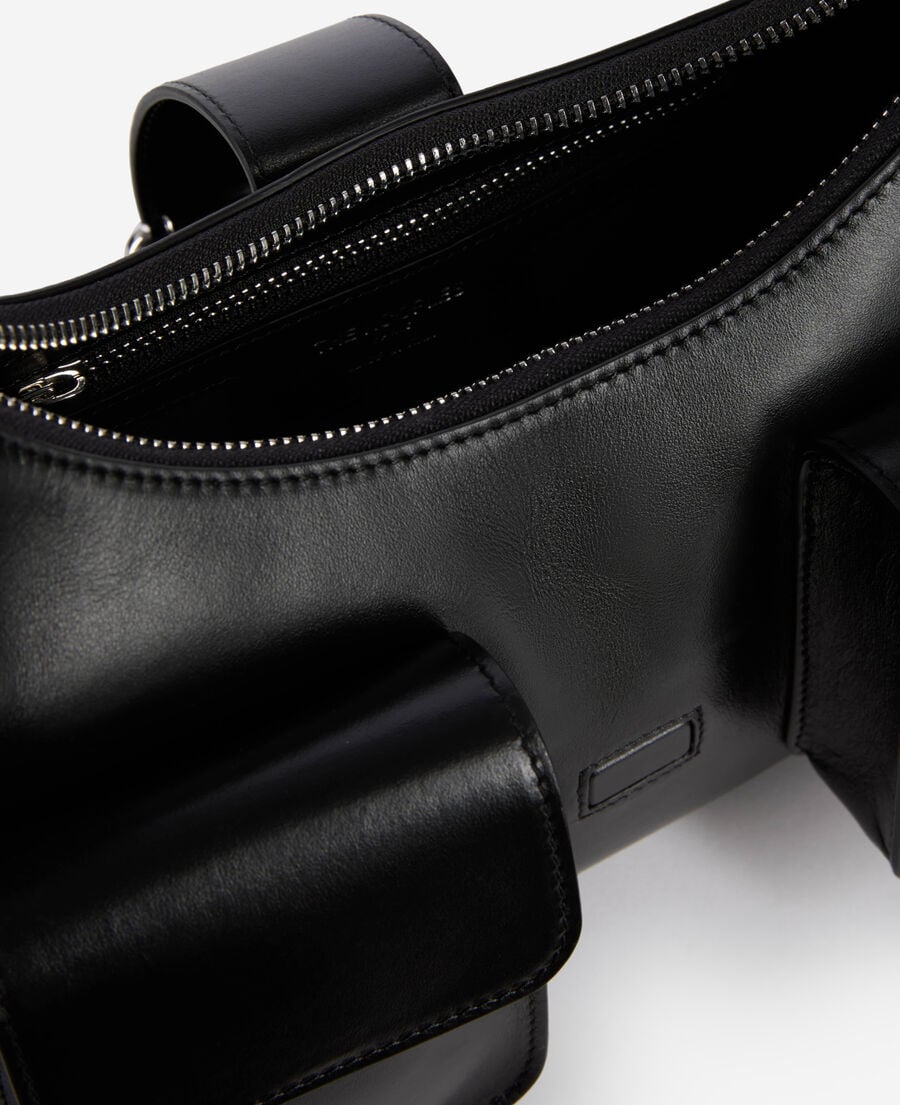 The Kooples WOMEN BLACK black smooth leather amelia bag